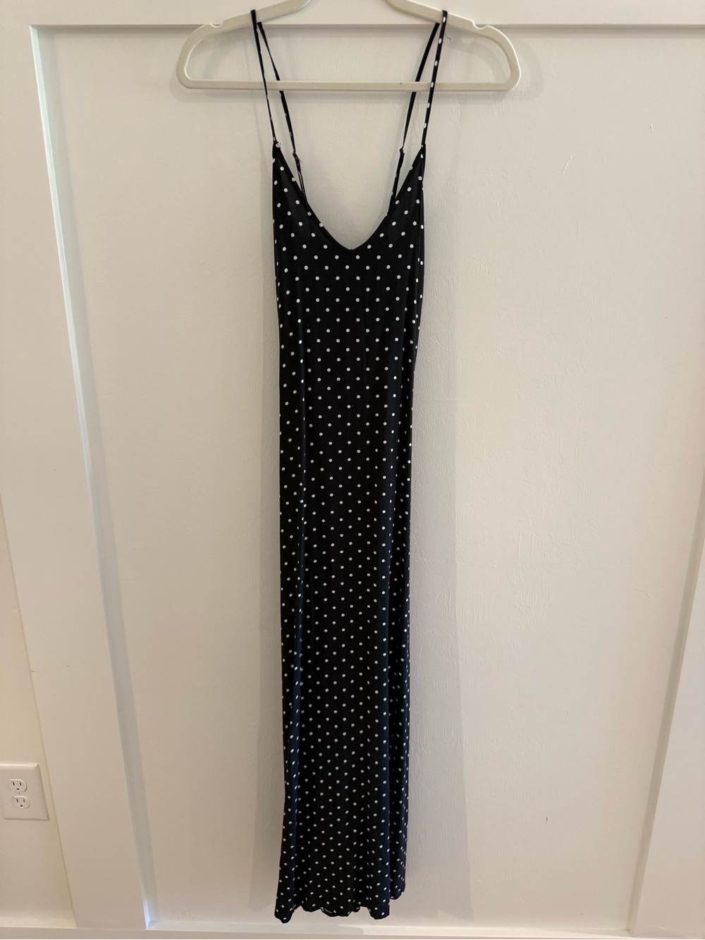 Old Navy Black Maxi Dress with White Polka Dots